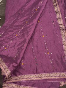 Purple Embroidered Kurta Set Inside Margin