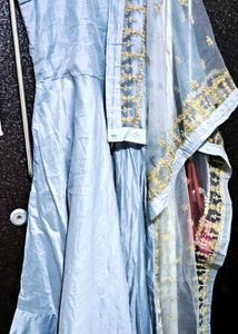 Powder Blue Anarkali Suit