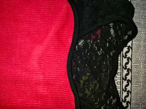 Red &amp; Black Lace Top