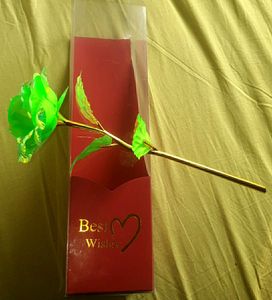 Fluorescent Green Rose With Golden Highlights.