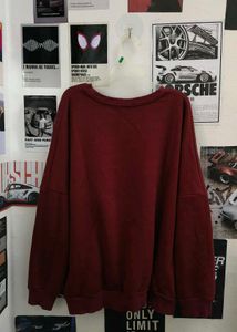 Maroon Graphic Print Sweatshirt