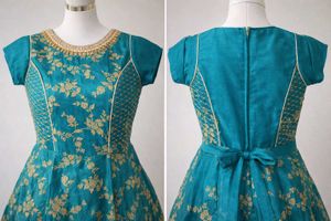 Elegant Teal Floral Dress