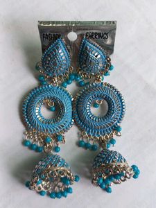 Blue Jhumka Earrings