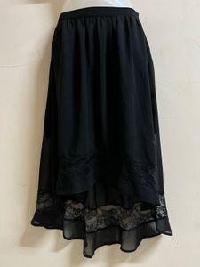 Black High-Low Lace Skirt