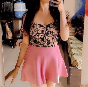 Cute Pink Skater Skirt