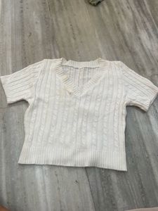 Cute White Knit Top
