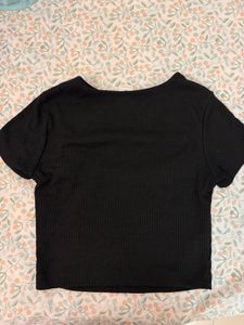 Black Cutout Crop Top