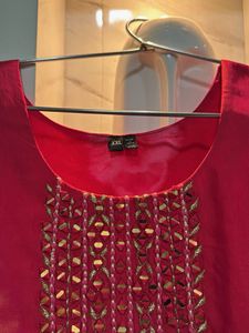 Elegant Pink Kurta with Embroidery