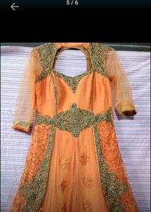 A Beautiful Party Wear Oranga Gown