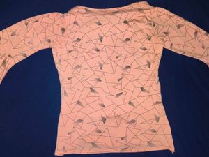 Peach Geometric Print Top