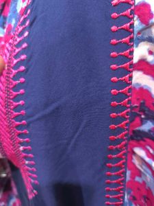 Pink and blue embroidery kurti