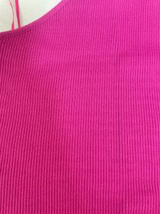 Zara Hot Pink One-Shoulder Ribbed Tank
