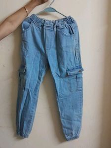 Denim Jogger Pants (Blue)