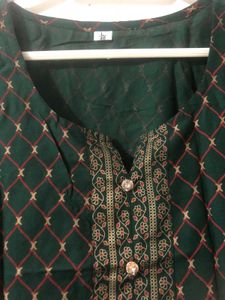 Elegant Green Printed Kurta