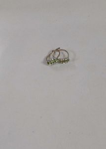Pure Silver Green Stone Toe Ring