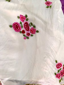 Elegant White Ethnic anarkali in good condition.