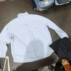 Blue Oxford Shirt with Bear