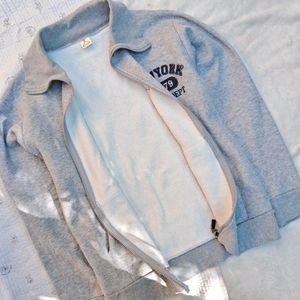 Vintage y2k grey Newyork Style Zip-Up Jacket