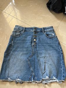 Denim High Waist Skirt