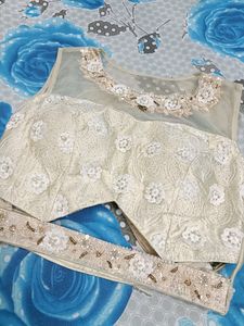 Cream Lehnga Choli Set (Price Drop)