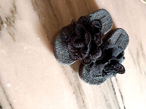 Black Rose Slippers