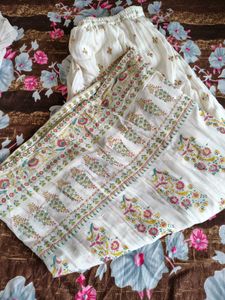 Floral Kurta Set With Organza Dupatta
