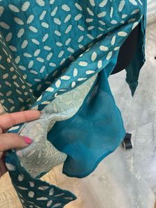 Hand Cut Work Desi Tussar Silk Kurta with Astar W