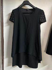 Black Studded Sleeve Top