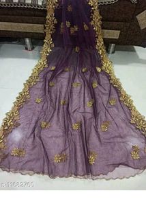 Purple Net Dupatta
