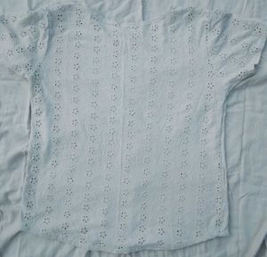 White Eyelet Short Sleeve Top