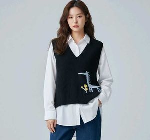 Stylish Knit Vest with Cute Design korean