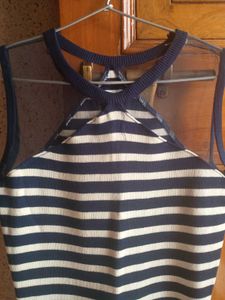 sale !!blue white strip dress 👗