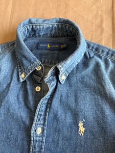 Polo Ralph Lauren White Pony Denim Shirt Dress ✨