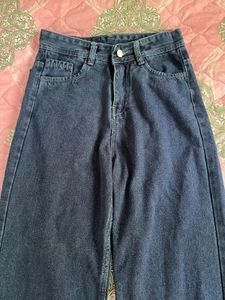 Wide Leg Blue Jeans