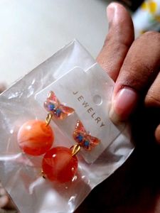 Butterfly Ball Drop Earrings