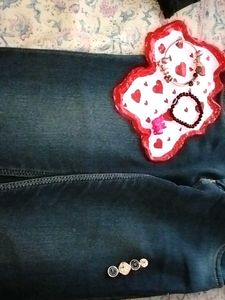 A Very Beautiful Jeans In Blue Colour For Girls ❤️