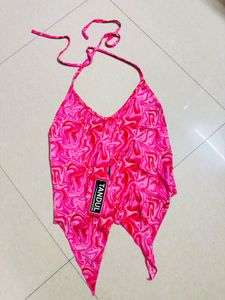 Pink Swirl Halter Top