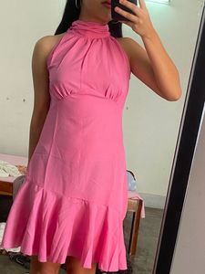 🥳Flate Sell 🥳Pink Tie Up Dress