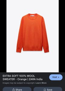 Zara Orange Wool Sweater