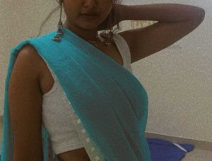 sky blue Saree with Silver white Border