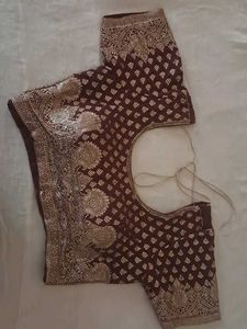Elegant wine &amp; Gold Saree stitching blouse 34 ch