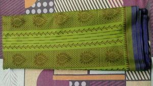 KASI Premium Rare Silk Saree With Green Patterned
