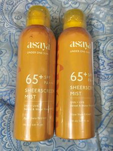 Asaya Sunscreen Mist SPF 65+ (pack Of 2)