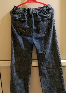 Acid Wash Wide Leg Jeans