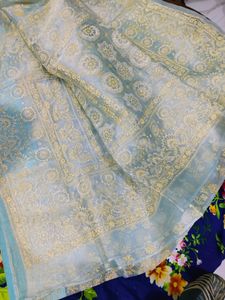 Beautiful Saree With Matching Blouse And Peticoat