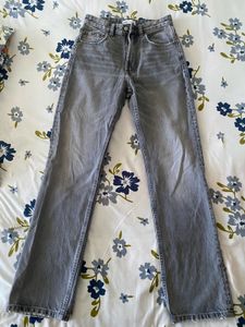 Gray Straight Leg Jeans