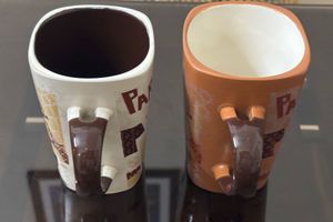 V Shaped Ceramic Coffee Mug(400ml, Pack of 2)