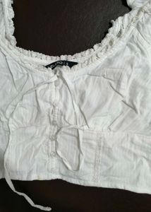 White Cropped Top