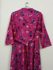 New Pink Floral Print Dress
