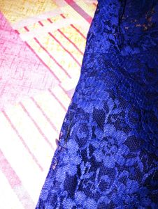 Elegant Blue Lace Midi Dress